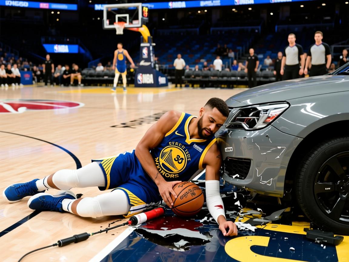 勇士队后卫意外遭遇路口事故伤病  第2张