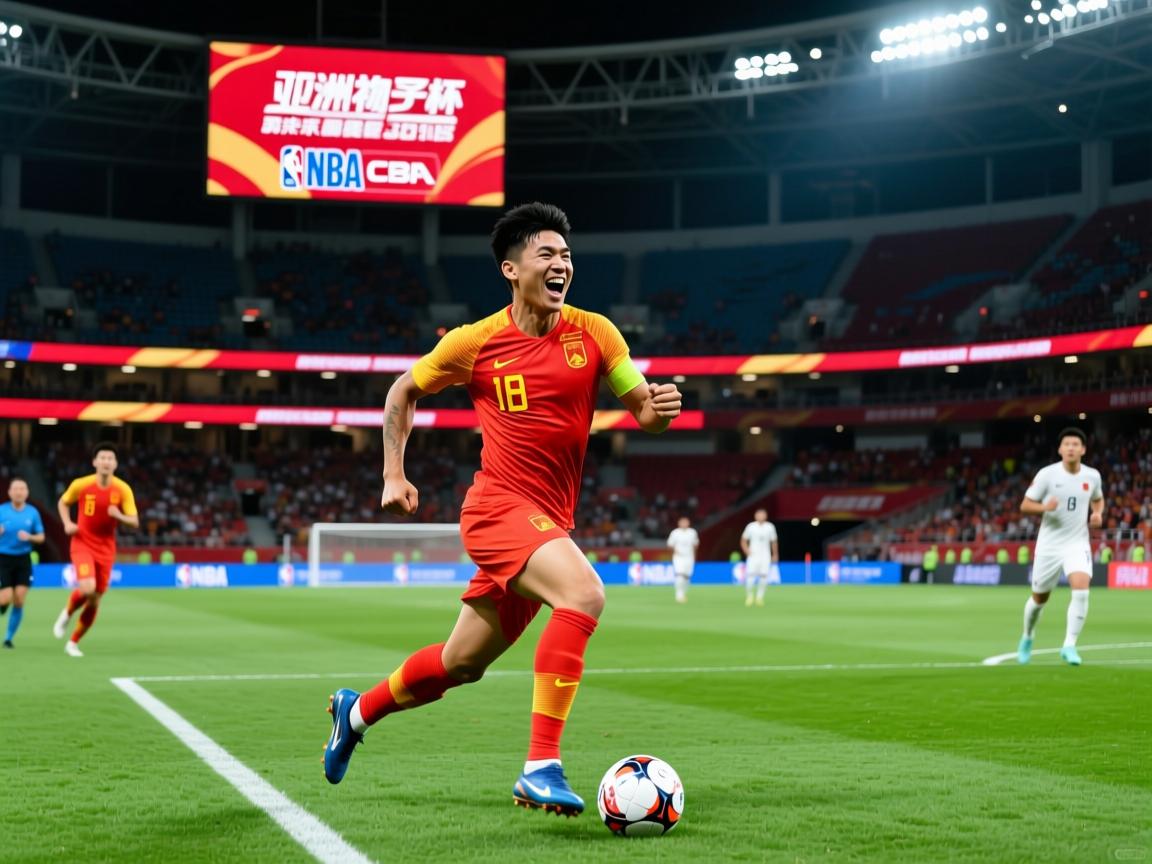 亚洲杯预选：中国队奋力一搏，取得胜利
