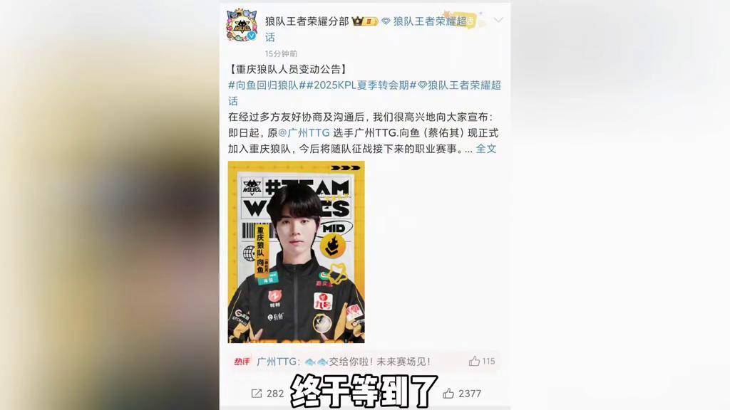 大黄天狼大战结束，现在挑战AG交给狼队